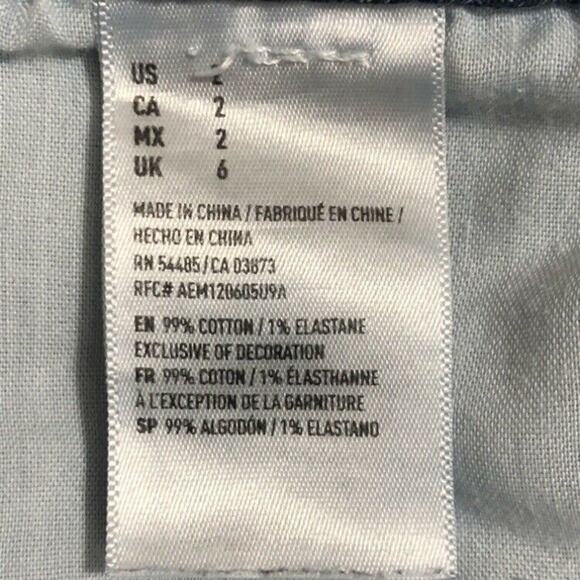 American Eagle Womens Jean Shorts Sz 2 Super Stretch Midi Denim Shorts Low Rise - Picture 5 of 5